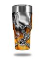 Skin Decal Wrap for K2 Element Tumbler 30oz - Chrome Skull on Fire (TUMBLER NOT INCLUDED) by WraptorSkinz