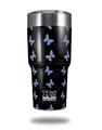 Skin Decal Wrap for K2 Element Tumbler 30oz - Pastel Butterflies Blue on Black (TUMBLER NOT INCLUDED) by WraptorSkinz