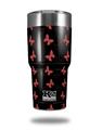 Skin Decal Wrap for K2 Element Tumbler 30oz - Pastel Butterflies Red on Black (TUMBLER NOT INCLUDED) by WraptorSkinz