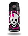 Skin Decal Wrap for Thermos Funtainer 12oz Bottle Splatter Girly Skull (BOTTLE NOT INCLUDED) by WraptorSkinz