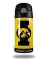 Skin Decal Wrap for Thermos Funtainer 12oz Bottle Iowa Hawkeyes Tigerhawk Oval 02 Black on Gold (BOTTLE NOT INCLUDED)