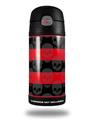 Skin Decal Wrap for Thermos Funtainer 12oz Bottle Skull Stripes Red (BOTTLE NOT INCLUDED) by WraptorSkinz