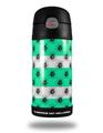 Skin Decal Wrap for Thermos Funtainer 12oz Bottle Kearas Daisies Stripe Sea Foam (BOTTLE NOT INCLUDED) by WraptorSkinz