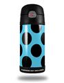 Skin Decal Wrap for Thermos Funtainer 12oz Bottle Kearas Polka Dots Black And Blue (BOTTLE NOT INCLUDED) by WraptorSkinz