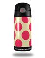 Skin Decal Wrap for Thermos Funtainer 12oz Bottle Kearas Polka Dots Pink On Cream (BOTTLE NOT INCLUDED) by WraptorSkinz