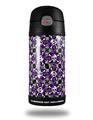 Skin Decal Wrap for Thermos Funtainer 12oz Bottle Splatter Girly Skull Purple (BOTTLE NOT INCLUDED) by WraptorSkinz