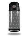 Skin Decal Wrap for Thermos Funtainer 12oz Bottle Hearts Gray On White (BOTTLE NOT INCLUDED) by WraptorSkinz