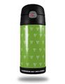 Skin Decal Wrap for Thermos Funtainer 12oz Bottle Hearts Green On White (BOTTLE NOT INCLUDED) by WraptorSkinz