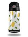 Skin Decal Wrap for Thermos Funtainer 12oz Bottle Lemon Leaves White (BOTTLE NOT INCLUDED) by WraptorSkinz