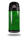 Skin Decal Wrap for Thermos Funtainer 12oz Bottle Folder Doodles Green (BOTTLE NOT INCLUDED) by WraptorSkinz