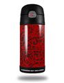 Skin Decal Wrap for Thermos Funtainer 12oz Bottle Folder Doodles Red (BOTTLE NOT INCLUDED) by WraptorSkinz