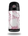 Skin Decal Wrap for Thermos Funtainer 12oz Bottle Pink and White Gilded Marble (BOTTLE NOT INCLUDED)