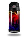 Skin Decal Wrap compatible with Thermos Funtainer 12oz Bottle Liquid Metal Chrome Flame Hot (BOTTLE NOT INCLUDED)
