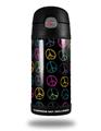Skin Decal Wrap for Thermos Funtainer 12oz Bottle Kearas Peace Signs Black (BOTTLE NOT INCLUDED) by WraptorSkinz