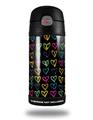 Skin Decal Wrap for Thermos Funtainer 12oz Bottle Kearas Hearts Black (BOTTLE NOT INCLUDED) by WraptorSkinz