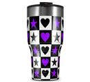 WraptorSkinz Skin Wrap compatible with 2017 and newer RTIC Tumblers 30oz Purple Hearts And Stars (TUMBLER NOT INCLUDED)