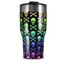 WraptorSkinz Skin Wrap compatible with 2017 and newer RTIC Tumblers 30oz Skull and Crossbones Rainbow (TUMBLER NOT INCLUDED)