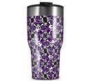 WraptorSkinz Skin Wrap compatible with 2017 and newer RTIC Tumblers 30oz Splatter Girly Skull Purple (TUMBLER NOT INCLUDED)