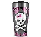 WraptorSkinz Skin Wrap compatible with 2017 and newer RTIC Tumblers 30oz Pink Bow Skull (TUMBLER NOT INCLUDED)