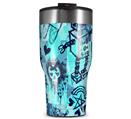 WraptorSkinz Skin Wrap compatible with 2017 and newer RTIC Tumblers 30oz Scene Kid Sketches Blue (TUMBLER NOT INCLUDED)