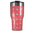 WraptorSkinz Skin Wrap compatible with 2017 and newer RTIC Tumblers 30oz Paper Planes Coral (TUMBLER NOT INCLUDED)