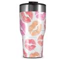 WraptorSkinz Skin Wrap compatible with 2017 and newer RTIC Tumblers 30oz Pink Orange Lips (TUMBLER NOT INCLUDED)