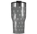 WraptorSkinz Skin Wrap compatible with 2017 and newer RTIC Tumblers 30oz Hearts Gray On White (TUMBLER NOT INCLUDED)