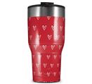 WraptorSkinz Skin Wrap compatible with 2017 and newer RTIC Tumblers 30oz Hearts Red On White (TUMBLER NOT INCLUDED)