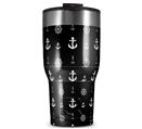 WraptorSkinz Skin Wrap compatible with 2017 and newer RTIC Tumblers 30oz Nautical Anchors Away 02 Black (TUMBLER NOT INCLUDED)