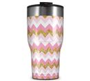 WraptorSkinz Skin Wrap compatible with 2017 and newer RTIC Tumblers 30oz Pink and White Chevron (TUMBLER NOT INCLUDED)