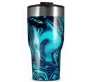 WraptorSkinz Skin Wrap compatible with 2017 and newer RTIC Tumblers 30oz Liquid Metal Chrome Neon Blue (TUMBLER NOT INCLUDED)