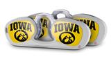 Decal Style Vinyl Skin Wrap 2 Pack for Nooz Glasses Rectangle Case Iowa Hawkeyes Tigerhawk Oval 01 Black on Gold (NOOZ NOT INCLUDED) by WraptorSkinz