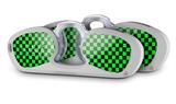 Decal Style Vinyl Skin Wrap 2 Pack for Nooz Glasses Rectangle Case Checkers Green (NOOZ NOT INCLUDED) by WraptorSkinz