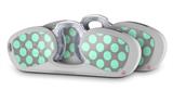 Decal Style Vinyl Skin Wrap 2 Pack for Nooz Glasses Rectangle Case Kearas Polka Dots Mint And Gray (NOOZ NOT INCLUDED) by WraptorSkinz