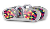 Decal Style Vinyl Skin Wrap 2 Pack for Nooz Glasses Rectangle Case Brushed Cirlces Multi Dark (NOOZ NOT INCLUDED) by WraptorSkinz