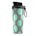 Skin Wrap Decal for IceShaker 2nd Gen 26oz Kearas Polka Dots Mint And Gray (SHAKER NOT INCLUDED)