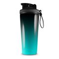 Skin Wrap Decal for IceShaker 2nd Gen 26oz Smooth Fades Neon Teal Black (SHAKER NOT INCLUDED)