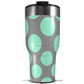 Skin Wrap Decal for 2017 RTIC Tumblers 40oz Kearas Polka Dots Mint And Gray (TUMBLER NOT INCLUDED)