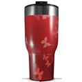 Skin Wrap Decal for 2017 RTIC Tumblers 40oz Bokeh Butterflies Red (TUMBLER NOT INCLUDED)