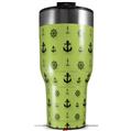 Skin Wrap Decal for 2017 RTIC Tumblers 40oz Nautical Anchors Away 02 Sage Green (TUMBLER NOT INCLUDED)