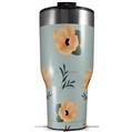 Skin Wrap Decal for 2017 RTIC Tumblers 40oz Poppy Orange Light Blue (TUMBLER NOT INCLUDED)
