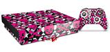 Skin Wrap for XBOX One X Console and Controller Pink Skulls and Stars