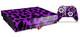 Skin Wrap for XBOX One X Console and Controller Purple Leopard
