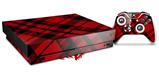 Skin Wrap for XBOX One X Console and Controller Red Plaid