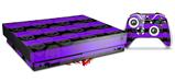 Skin Wrap for XBOX One X Console and Controller Skull Stripes Purple