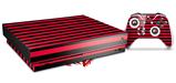 Skin Wrap for XBOX One X Console and Controller Stripes Red