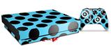Skin Wrap for XBOX One X Console and Controller Kearas Polka Dots Black And Blue
