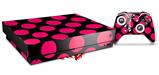 Skin Wrap for XBOX One X Console and Controller Kearas Polka Dots Pink On Black
