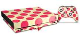 Skin Wrap for XBOX One X Console and Controller Kearas Polka Dots Pink On Cream