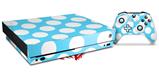 Skin Wrap for XBOX One X Console and Controller Kearas Polka Dots White And Blue